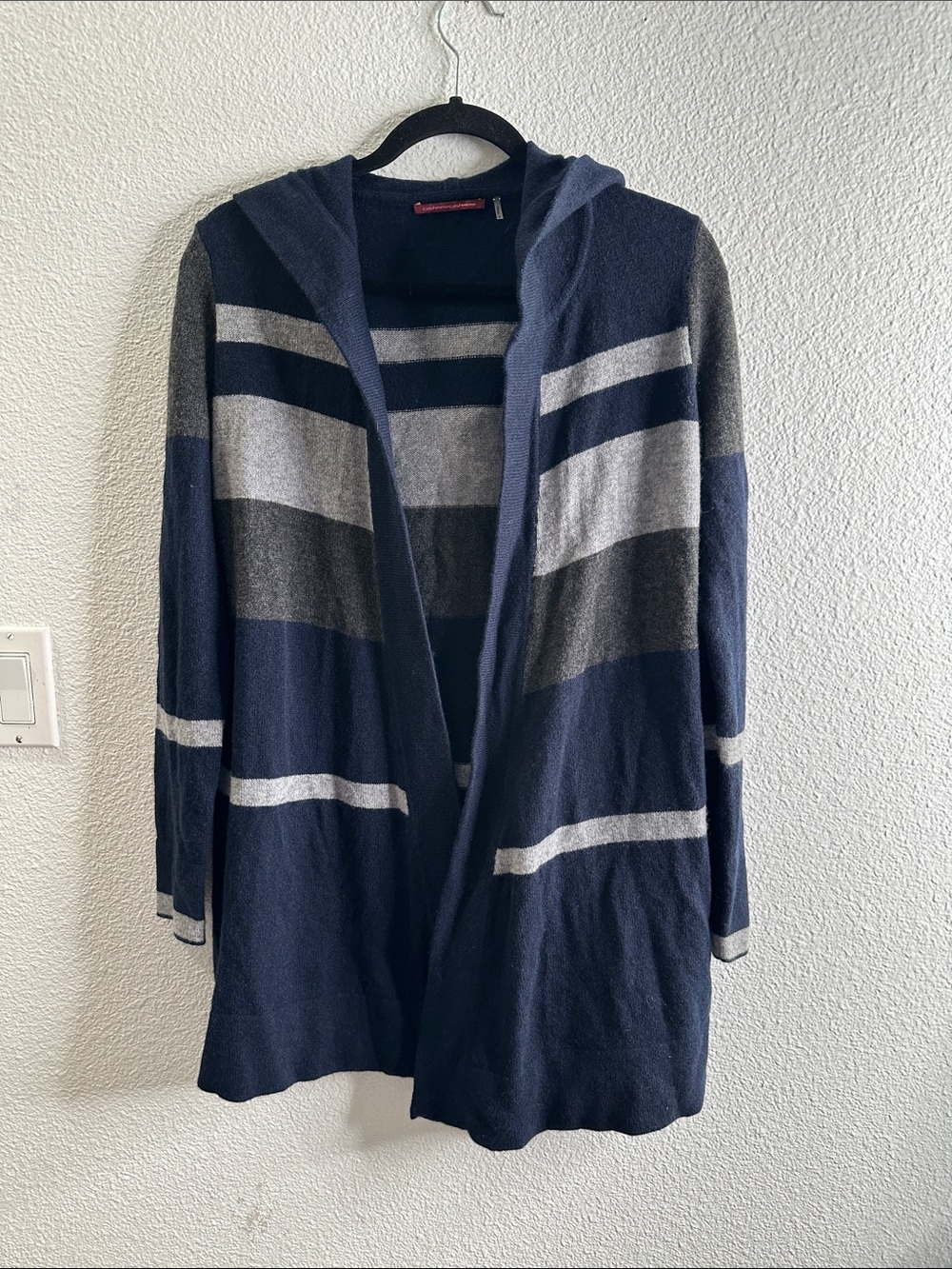 Cashmere cashmere navy gray sweater hoodie cardigan size s